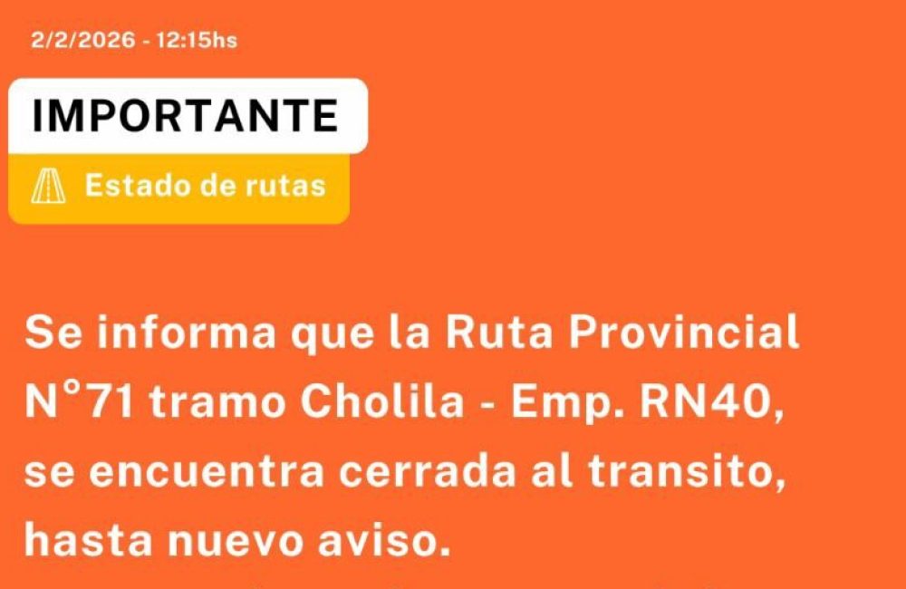 corte ruta cholila