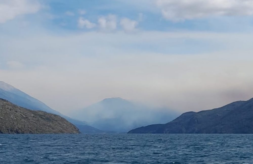 incendio el turbio vista desde lago puelo